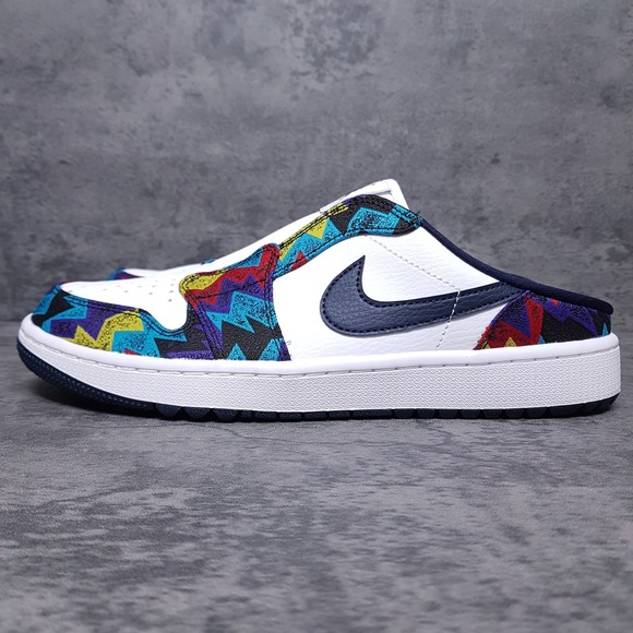 NIKE AIR JORDAN 1 Mule Golf Shoes Mens 11‎ Nothing But Net White Yellow Red